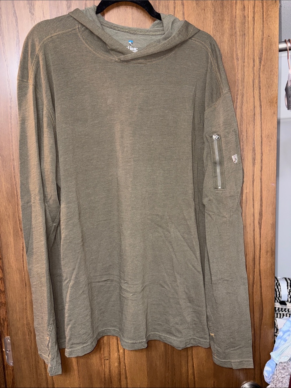 Kuhl Men's Olive Hooded Long-Sleeve Pullover